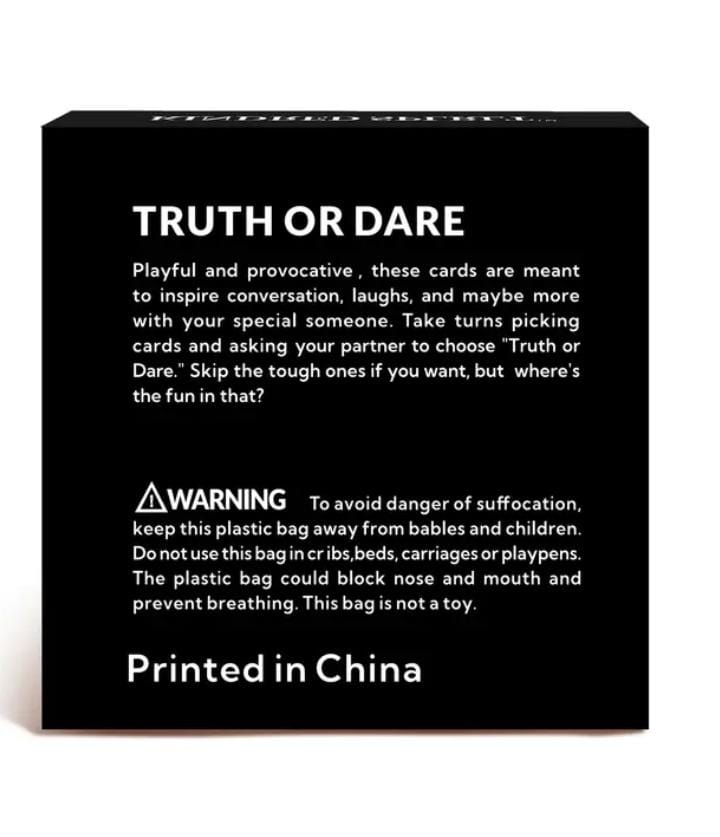 Adult Truth or Dare card game.